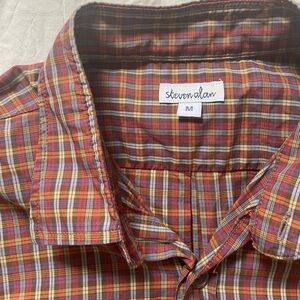 Steven Alan men’s plaid cotton poplin shirt M